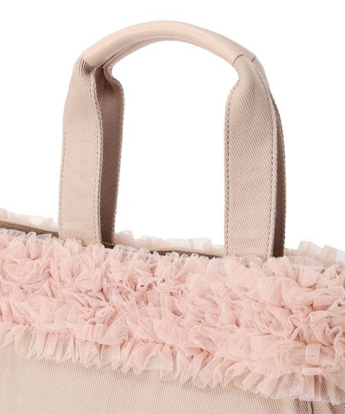 an another angelus（アンアナザーアンジェラス）の「ボリュームチュールフリルキャンバストート/ananotherangelus（トートバッグ・レディース・レッド/ピンクベージュ/グレー・FREE）」の16枚目の写真