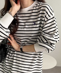 U.S. POLO ASSN.（ユーエスポロアッスン）の「GeeRA別注【U.S. POLO ASSN.】ユーエスポロアッスン　配色ラインオーバーサイズロンT（Tシャツ/カットソー）」