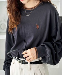 GeeRA（ジーラ）の「GeeRA別注【U.S. POLO ASSN.】ユーエスポロアッスン　配色ラインオーバーサイズロンT（Tシャツ/カットソー）」
