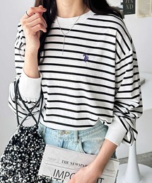 U.S. POLO ASSN.（ユーエスポロアッスン）の「GeeRA別注【U.S. POLO ASSN.】ユーエスポロアッスン　配色ラインオーバーサイズロンT（Tシャツ/カットソー）」