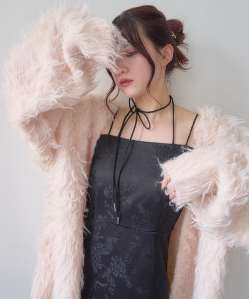 mellowneon（メロウネオン）の「2wayシャギーニットカーディガン（カーディガン/ボレロ・レディース・チャコールグレー/ベビーピンク/ベージュ/ホワイト・FREE）」の14枚目の写真