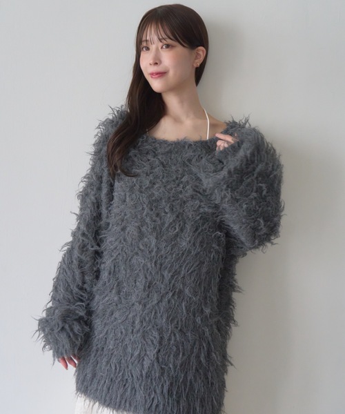 mellowneon（メロウネオン）の「2wayシャギーニットカーディガン（カーディガン/ボレロ・レディース・チャコールグレー/ベビーピンク/ベージュ/ホワイト・FREE）」の19枚目の写真