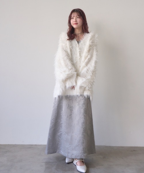 mellowneon（メロウネオン）の「2wayシャギーニットカーディガン（カーディガン/ボレロ・レディース・チャコールグレー/ベビーピンク/ベージュ/ホワイト・FREE）」の22枚目の写真