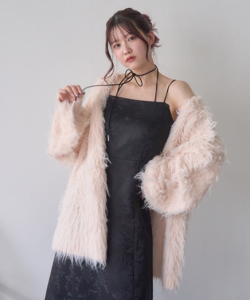 2wayシャギーニットカーディガン（カーディガン/ボレロ）｜mellowneon