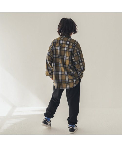 jeans-b（ジーンズベー）の「ジーンズベー ネルチェックワイドシャツ（シャツ/ブラウス・キッズ・カーキ/ブラック・140cm/150cm/160cm/130cm）」の20枚目の写真
