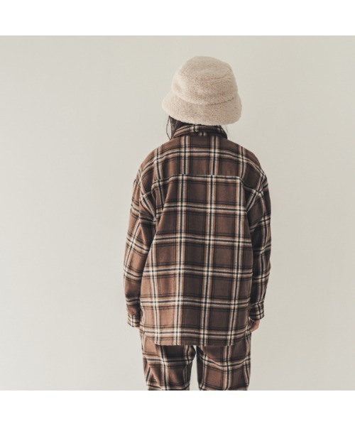 jeans-b（ジーンズベー）の「ジーンズベー ネルチェックワイドシャツ（シャツ/ブラウス・キッズ・カーキ/ブラック・140cm/150cm/160cm/130cm）」の21枚目の写真