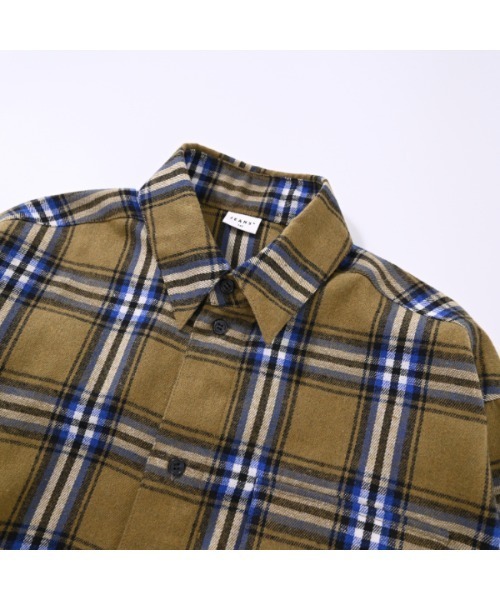 jeans-b（ジーンズベー）の「ジーンズベー ネルチェックワイドシャツ（シャツ/ブラウス・キッズ・カーキ/ブラック・140cm/150cm/160cm/130cm）」の4枚目の写真