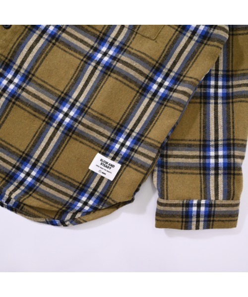 jeans-b（ジーンズベー）の「ジーンズベー ネルチェックワイドシャツ（シャツ/ブラウス・キッズ・カーキ/ブラック・140cm/150cm/160cm/130cm）」の6枚目の写真