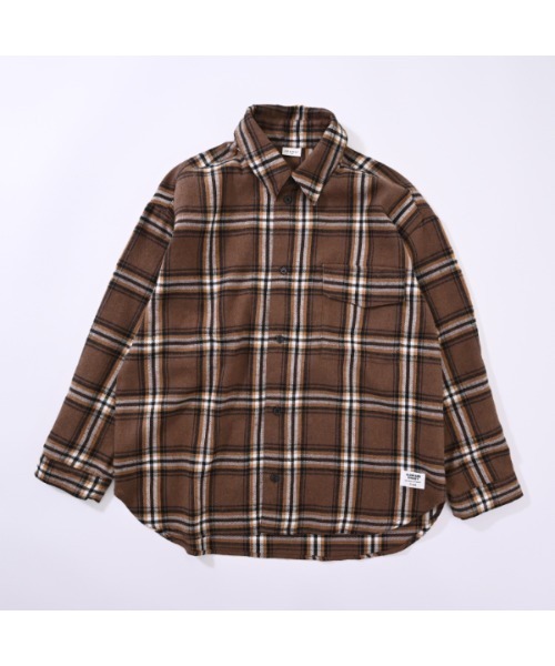 jeans-b（ジーンズベー）の「ジーンズベー ネルチェックワイドシャツ（シャツ/ブラウス・キッズ・カーキ/ブラック・140cm/150cm/160cm/130cm）」の8枚目の写真