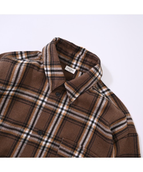 jeans-b（ジーンズベー）の「ジーンズベー ネルチェックワイドシャツ（シャツ/ブラウス・キッズ・カーキ/ブラック・140cm/150cm/160cm/130cm）」の10枚目の写真