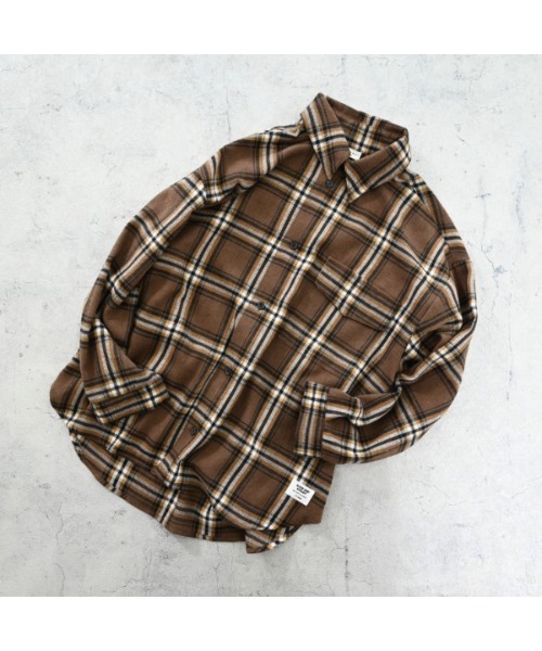 jeans-b（ジーンズベー）の「ジーンズベー ネルチェックワイドシャツ（シャツ/ブラウス・キッズ・カーキ/ブラック・140cm/150cm/160cm/130cm）」の13枚目の写真