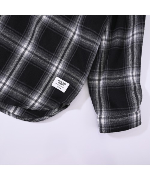 jeans-b（ジーンズベー）の「ジーンズベー ネルチェックワイドシャツ（シャツ/ブラウス・キッズ・カーキ/ブラック・140cm/150cm/160cm/130cm）」の18枚目の写真