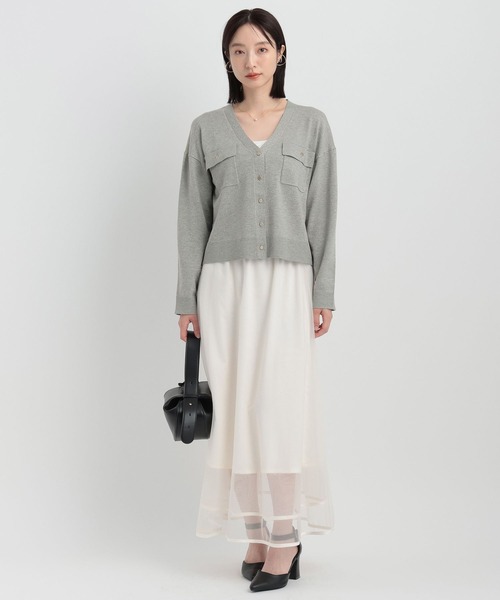 Andemiu（アンデミュウ）の「ラメポケツキカーディガン146812（カーディガン/ボレロ・レディース・ベージュ/ブラック/グレー/オフホワイト・FREE）」の18枚目の写真