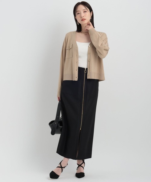 Andemiu（アンデミュウ）の「ラメポケツキカーディガン146812（カーディガン/ボレロ・レディース・ベージュ/ブラック/グレー/オフホワイト・FREE）」の19枚目の写真