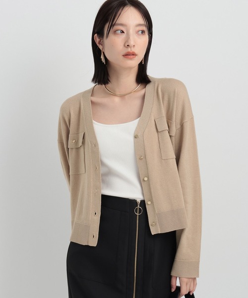 Andemiu（アンデミュウ）の「ラメポケツキカーディガン146812（カーディガン/ボレロ・レディース・ベージュ/ブラック/グレー/オフホワイト・FREE）」の22枚目の写真