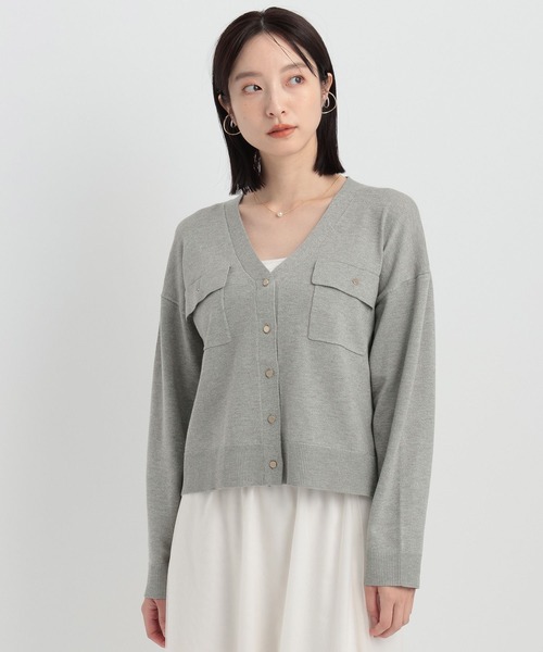 Andemiu（アンデミュウ）の「ラメポケツキカーディガン146812（カーディガン/ボレロ・レディース・ベージュ/ブラック/グレー/オフホワイト・FREE）」の12枚目の写真