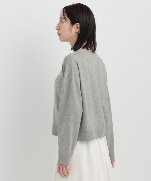 Andemiu（アンデミュウ）の「ラメポケツキカーディガン146812（カーディガン/ボレロ・レディース・ベージュ/ブラック/グレー/オフホワイト・FREE）」の13枚目の写真