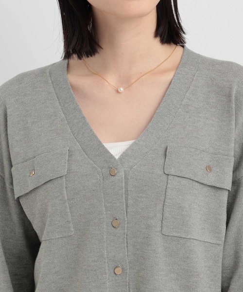 Andemiu（アンデミュウ）の「ラメポケツキカーディガン146812（カーディガン/ボレロ・レディース・ベージュ/ブラック/グレー/オフホワイト・FREE）」の15枚目の写真