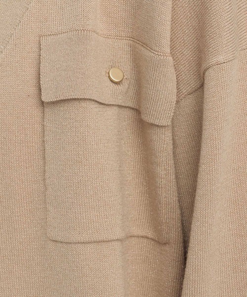 Andemiu（アンデミュウ）の「ラメポケツキカーディガン146812（カーディガン/ボレロ・レディース・ベージュ/ブラック/グレー/オフホワイト・FREE）」の5枚目の写真