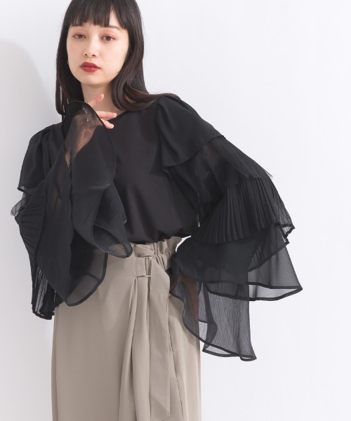 フリルティアードスリーブトップ（Tシャツ/カットソー）｜terrace（テラス）