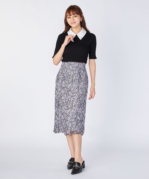 LAISSE PASSE プリムラケミカルタイトワンピース　サイズ38 LAISSE PASSE（レッセパッセ）の「リリーケミカルレースタイトスカート