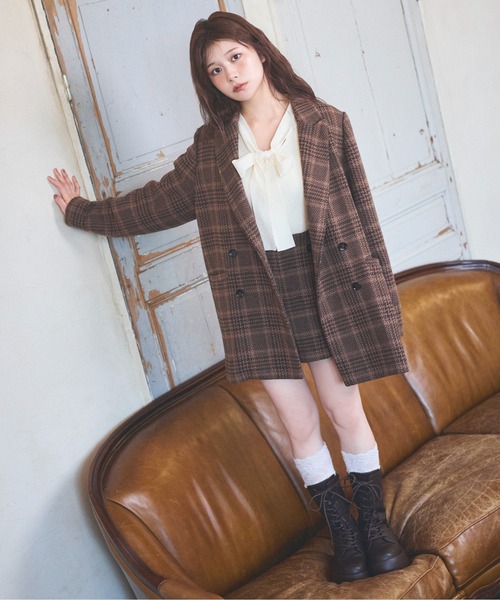 Heather(ヘザー)の「【季節を繋ぐあたたかミドルアウター】Winter Big Jacket 144344(テーラードジャケット・レディース・ブラウン系/ブラック系/グレー系/レッド系/ブラウン系その他/ホワイト系・FREE)」の11枚目の写真