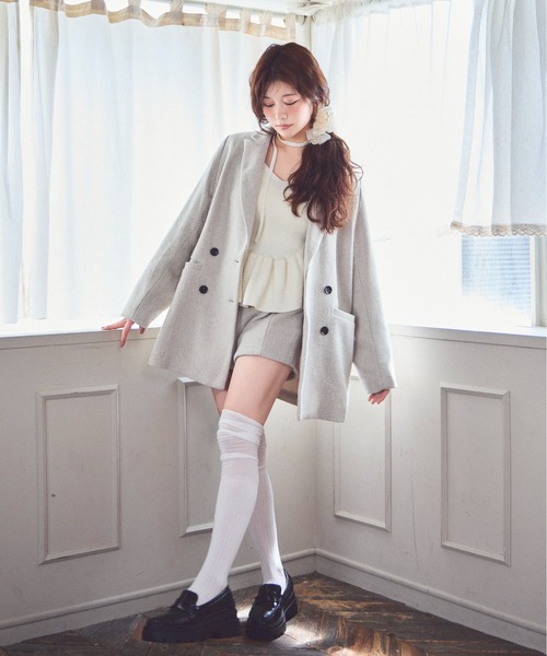 Heather(ヘザー)の「【季節を繋ぐあたたかミドルアウター】Winter Big Jacket 144344(テーラードジャケット・レディース・ブラウン系/ブラック系/グレー系/レッド系/ブラウン系その他/ホワイト系・FREE)」の7枚目の写真