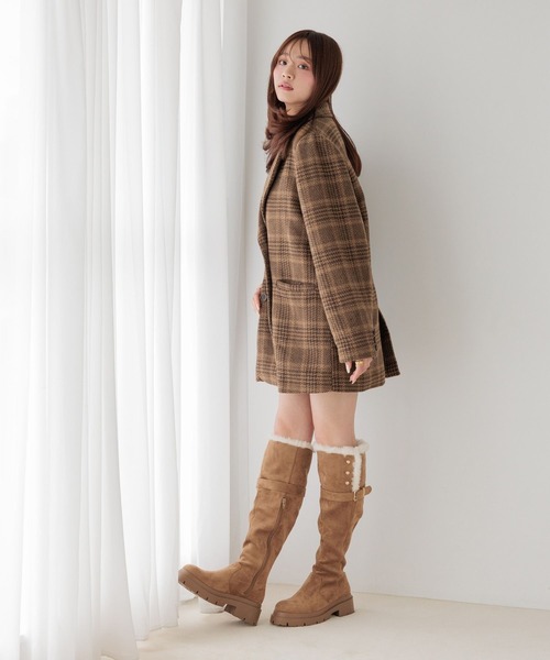 Heather(ヘザー)の「【季節を繋ぐあたたかミドルアウター】Winter Big Jacket 144344(テーラードジャケット・レディース・ブラウン系/ブラック系/グレー系/レッド系/ブラウン系その他/ホワイト系・FREE)」の13枚目の写真