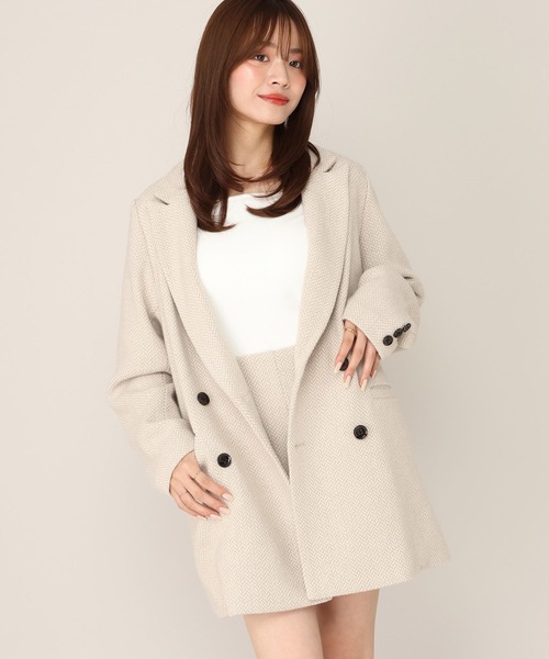 Heather(ヘザー)の「【季節を繋ぐあたたかミドルアウター】Winter Big Jacket 144344(テーラードジャケット・レディース・ブラウン系/ブラック系/グレー系/レッド系/ブラウン系その他/ホワイト系・FREE)」の22枚目の写真