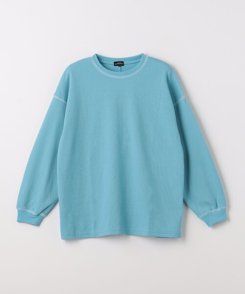 green label relaxing(グリーンレーベルリラクシング)の「TJ ハニカム 配色ステッチ ロングスリーブ / キッズ 140cm-160cm(Tシャツ/カットソー・キッズ・オフホワイト/ライトブルー/ライトピンク/ブラック/ケリーグリーン・160cm/150cm/140cm)」の4枚目の写真