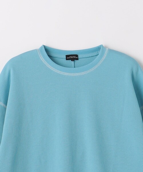 green label relaxing(グリーンレーベルリラクシング)の「TJ ハニカム 配色ステッチ ロングスリーブ / キッズ 140cm-160cm(Tシャツ/カットソー・キッズ・オフホワイト/ライトブルー/ライトピンク/ブラック/ケリーグリーン・160cm/150cm/140cm)」の12枚目の写真