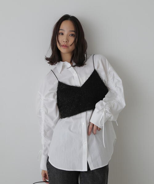 FREE'S MART（フリーズマート）の「◆袖シャーリングオーバーシャツ（シャツ/ブラウス・レディース・パープル/ホワイト/ブルー・FREE）」の18枚目の写真