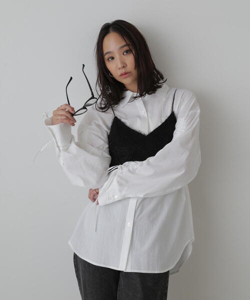 FREE'S MART（フリーズマート）の「◆袖シャーリングオーバーシャツ（シャツ/ブラウス・レディース・パープル/ホワイト/ブルー・FREE）」の19枚目の写真