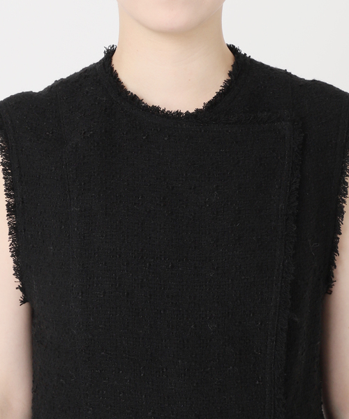 Noble（ノーブル）の「【NOBLE×L'AUBE BLANC】ツイードフリンジワンピース（ワンピース・レディース・ホワイト/ブラック・FREE）」の5枚目の写真