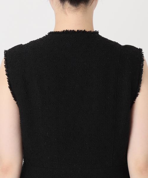 セール】【NOBLE×L'AUBE BLANC】ツイードフリンジワンピース