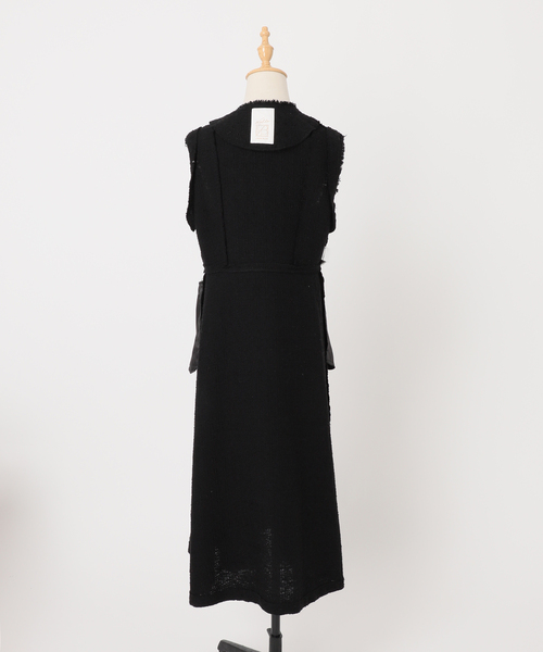 noble L'AUBE BLANC フクレジャガードワンピース　36 ブラック Noble（ノーブル）の「【NOBLE×L'AUBE BLANC】フクレジャガード