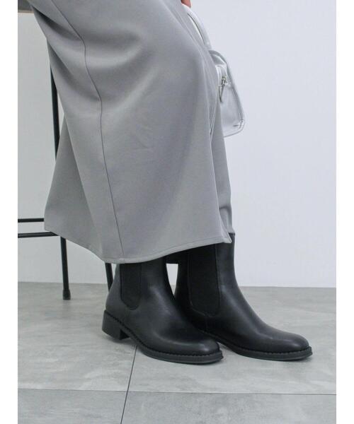 Samansa Mos2 blue（サマンサモスモスブルー）の「【ふっくらクッション】インヒールサイドゴアブーツ（ブーツ・レディース・ブラック/ベージュ・M/L）」の3枚目の写真