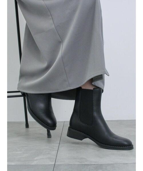 Samansa Mos2 blue（サマンサモスモスブルー）の「【ふっくらクッション】インヒールサイドゴアブーツ（ブーツ・レディース・ブラック/ベージュ・M/L）」の5枚目の写真