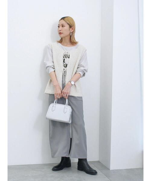 Samansa Mos2 blue（サマンサモスモスブルー）の「【ふっくらクッション】インヒールサイドゴアブーツ（ブーツ・レディース・ブラック/ベージュ・M/L）」の9枚目の写真