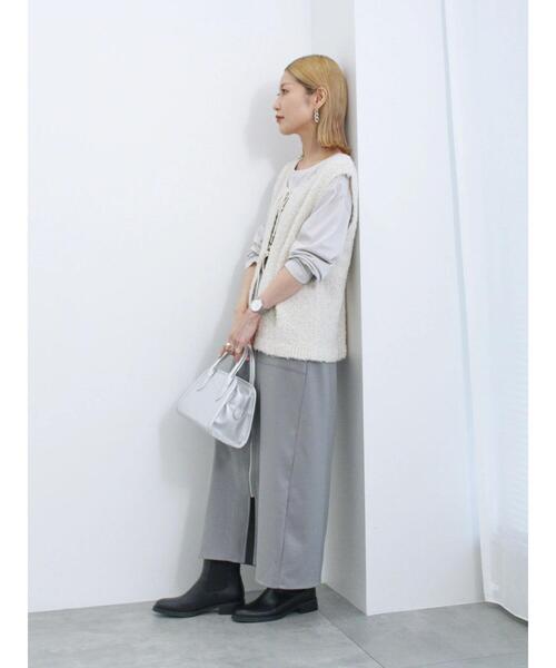 Samansa Mos2 blue（サマンサモスモスブルー）の「【ふっくらクッション】インヒールサイドゴアブーツ（ブーツ・レディース・ブラック/ベージュ・M/L）」の10枚目の写真