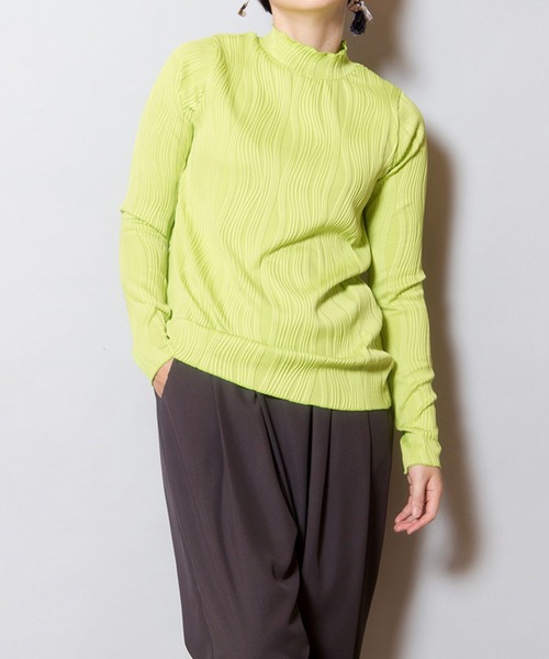 【セール】ピンタックハイネックTシャツ（Tシャツ/カットソー）｜OSMOSIS（オズモーシス）