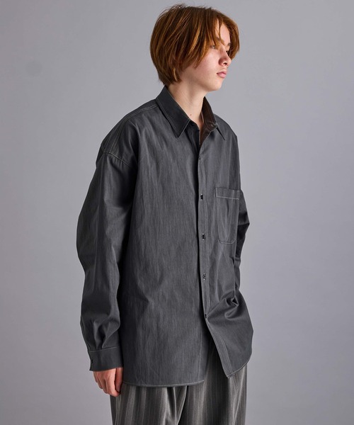 JUNRED(ジュンレッド)の「フィルムルーズレギュラーカラーシャツ(シャツ/ブラウス・メンズ・チャコールグレー/ブラック/ベージュ系その他・S/M/L)」の21枚目の写真