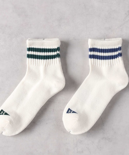 Right-on（ライトオン）の「【Healthknit】配色ラインソックス 2色セット（ソックス/靴下・レディース・レッド/グリーン・フリー）」の2枚目の写真