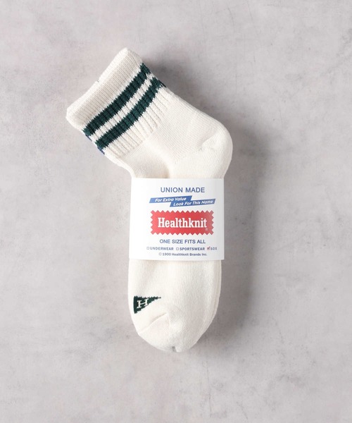 Right-on（ライトオン）の「【Healthknit】配色ラインソックス 2色セット（ソックス/靴下・レディース・レッド/グリーン・フリー）」の4枚目の写真