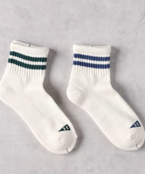 Right-on（ライトオン）の「【Healthknit】配色ラインソックス 2色セット（ソックス/靴下・レディース・レッド/グリーン・フリー）」の5枚目の写真