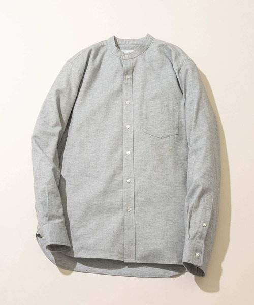 URBAN RESEARCH ROSSO MEN（アーバンリサーチロッソメン）の「『抗菌/防臭』『XXLサイズあり』ハイパフォーマンスフランネルバンドカラーシャツ（シャツ/ブラウス・メンズ・ボルドー/ネイビー/ブルー系その他/グレー/アイボリー/ブラック/グレー系その他/ブラウン系その他/カーキ・SMALL/MEDIUM/LARGE/X-LARGE/XX-LARGE）」の4枚目の写真