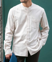 URBAN RESEARCH ROSSO MEN | 『抗菌/防臭』『XXLサイズあり』ハイパフォーマンスフランネルバンドカラーシャツ(シャツ/ブラウス)