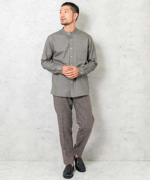 URBAN RESEARCH ROSSO MEN（アーバンリサーチロッソメン）の「『抗菌/防臭』『XXLサイズあり』ハイパフォーマンスフランネルバンドカラーシャツ（シャツ/ブラウス・メンズ・ボルドー/ネイビー/ブルー系その他/グレー/アイボリー/ブラック/グレー系その他/ブラウン系その他/カーキ・SMALL/MEDIUM/LARGE/X-LARGE/XX-LARGE）」の13枚目の写真