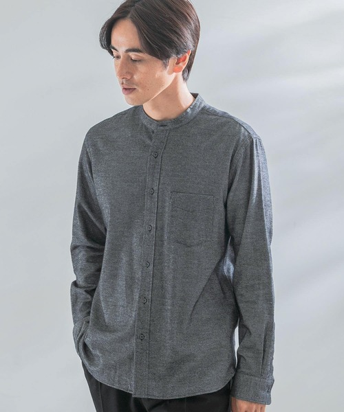 URBAN RESEARCH ROSSO MEN（アーバンリサーチロッソメン）の「『抗菌/防臭』『XXLサイズあり』ハイパフォーマンスフランネルバンドカラーシャツ（シャツ/ブラウス・メンズ・ボルドー/ネイビー/ブルー系その他/グレー/アイボリー/ブラック/グレー系その他/ブラウン系その他/カーキ・SMALL/MEDIUM/LARGE/X-LARGE/XX-LARGE）」の16枚目の写真