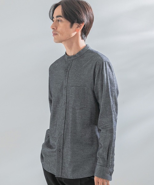 URBAN RESEARCH ROSSO MEN（アーバンリサーチロッソメン）の「『抗菌/防臭』『XXLサイズあり』ハイパフォーマンスフランネルバンドカラーシャツ（シャツ/ブラウス・メンズ・ボルドー/ネイビー/ブルー系その他/グレー/アイボリー/ブラック/グレー系その他/ブラウン系その他/カーキ・SMALL/MEDIUM/LARGE/X-LARGE/XX-LARGE）」の17枚目の写真